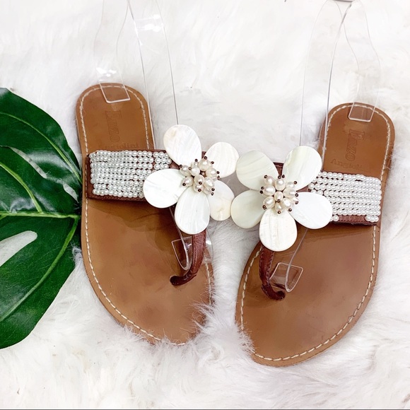 Enzo Angiolini Shoes - ENZO ANGIOLINI AECHAFFON Pearl Daisy Sandal 6.5M